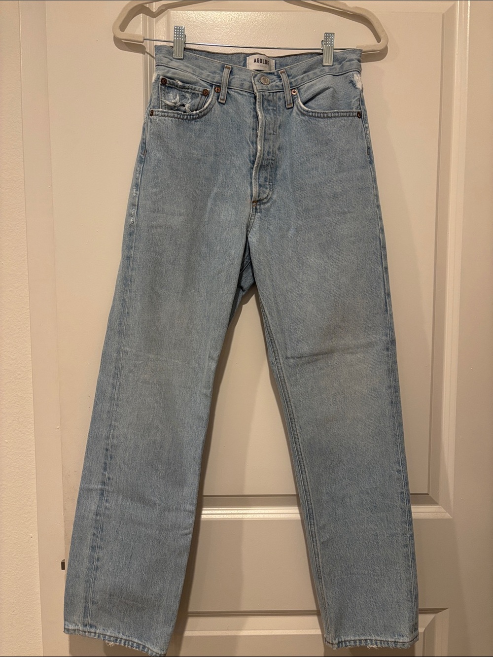 Agolde Light Blue Straight-Leg Jeans